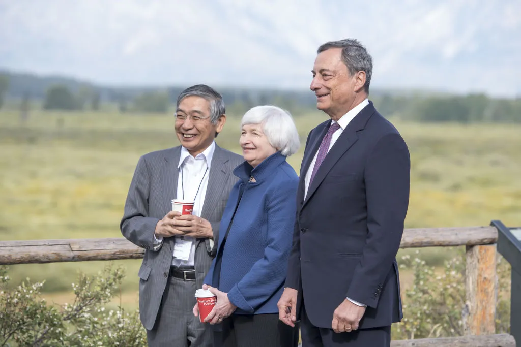 Mario Draghi, right, has a rare opportunity to mark the euro zone's progress.
