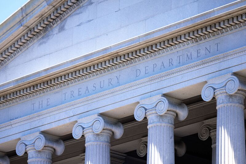 The Treasury Department Building, in Washington, DC, US.
