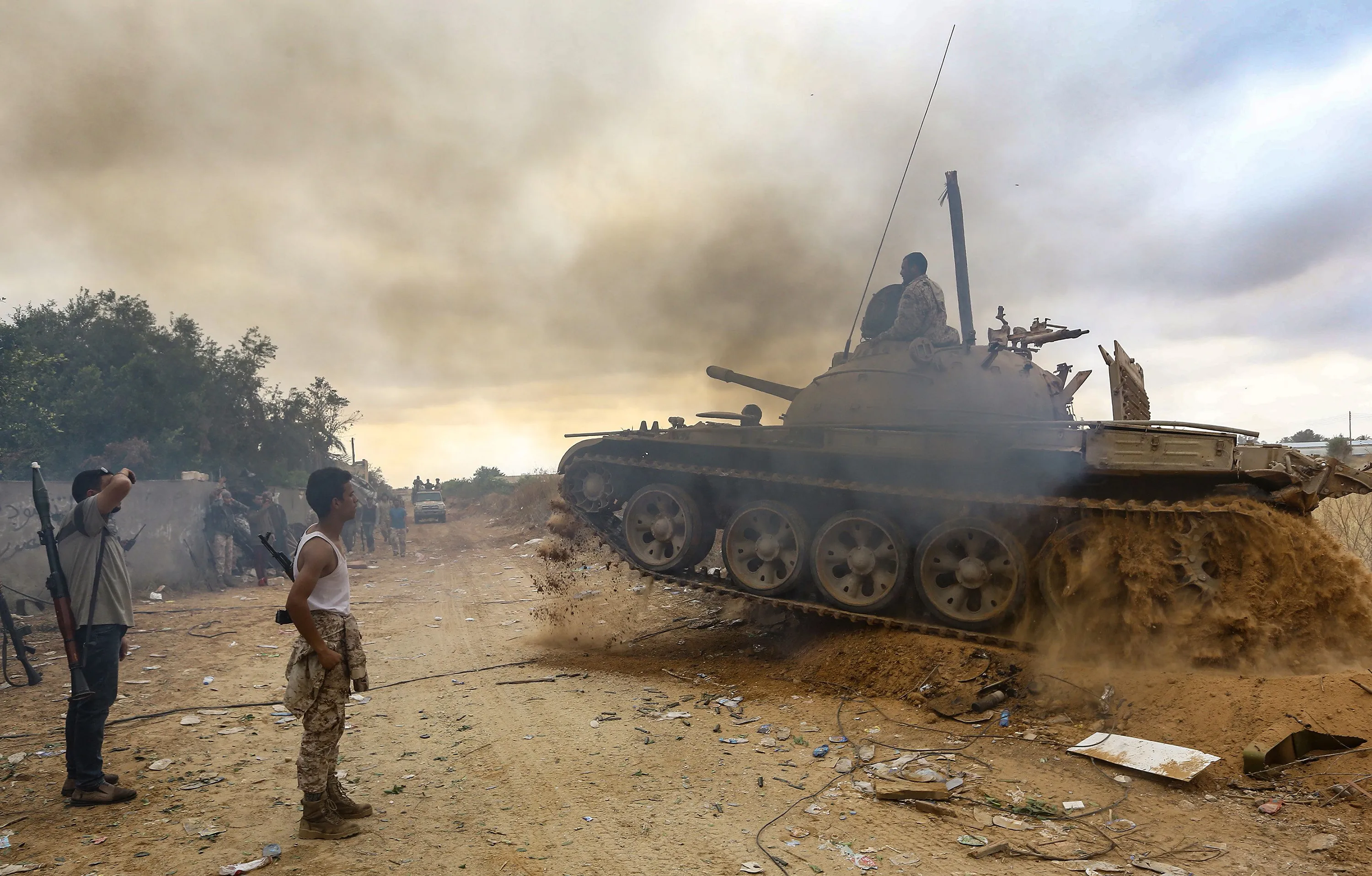 Fighters loyal to the Libyan internationally-recognised Government of National Accord&nbsp;near Tripoli.