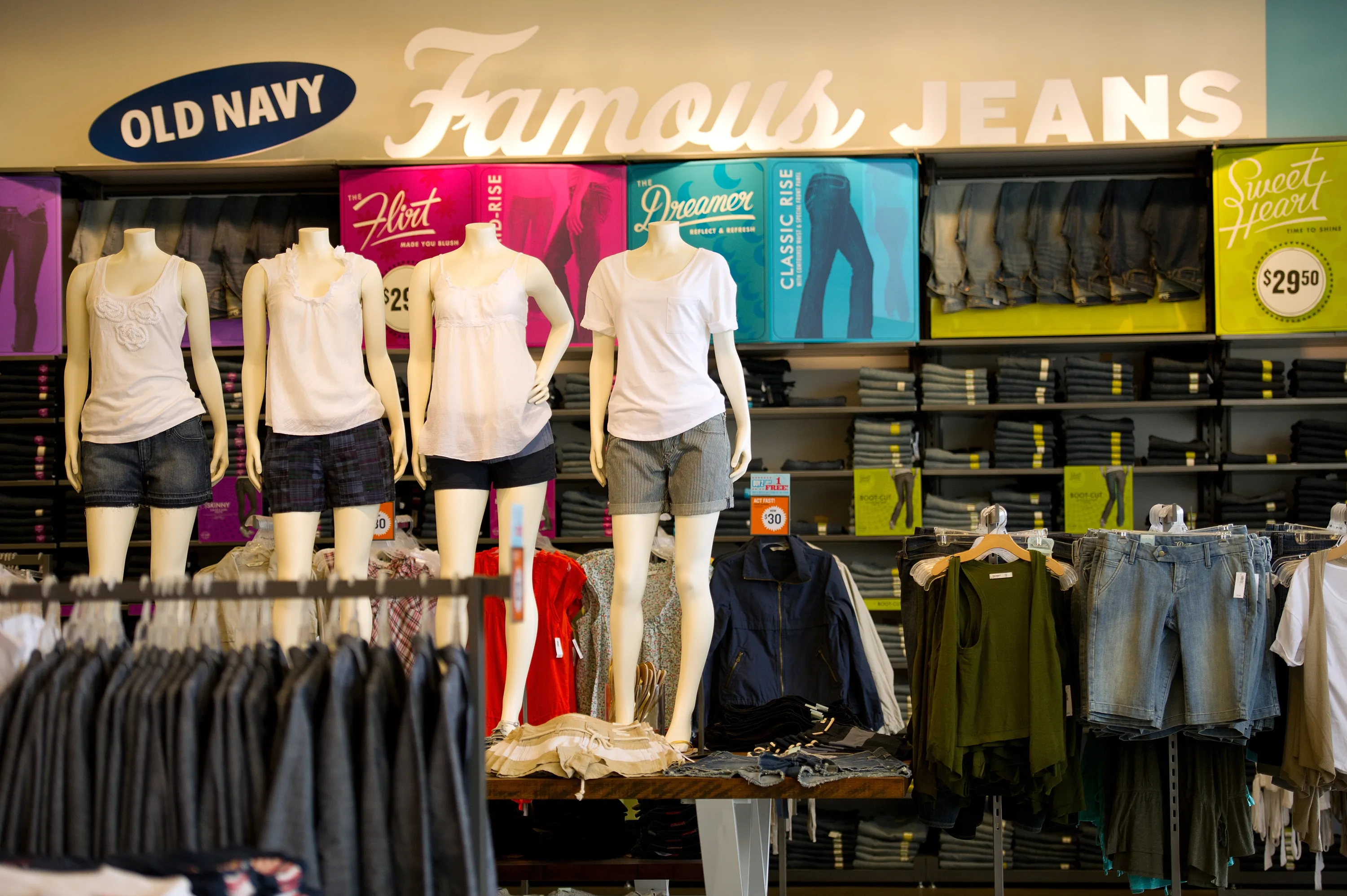 Clothes Displayed at an Old Navy Store