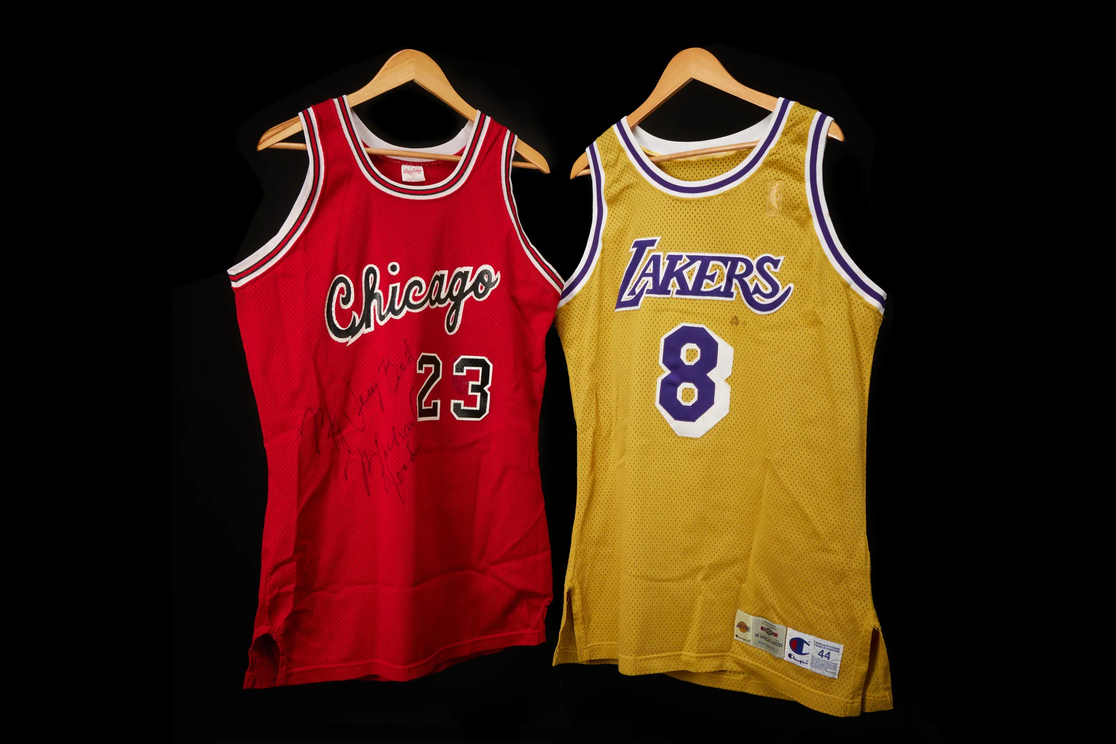 Michael Jordan's “preseason debut”&nbsp;Chicago Bulls game-worn and&nbsp;signed jersey and Kobe Bryant's “rookie debut”&nbsp;Los Angeles Lakers&nbsp;game-worn jersey.