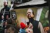 A banner with an image of Nawaz Sharif, in Lahore on Jan. 9.