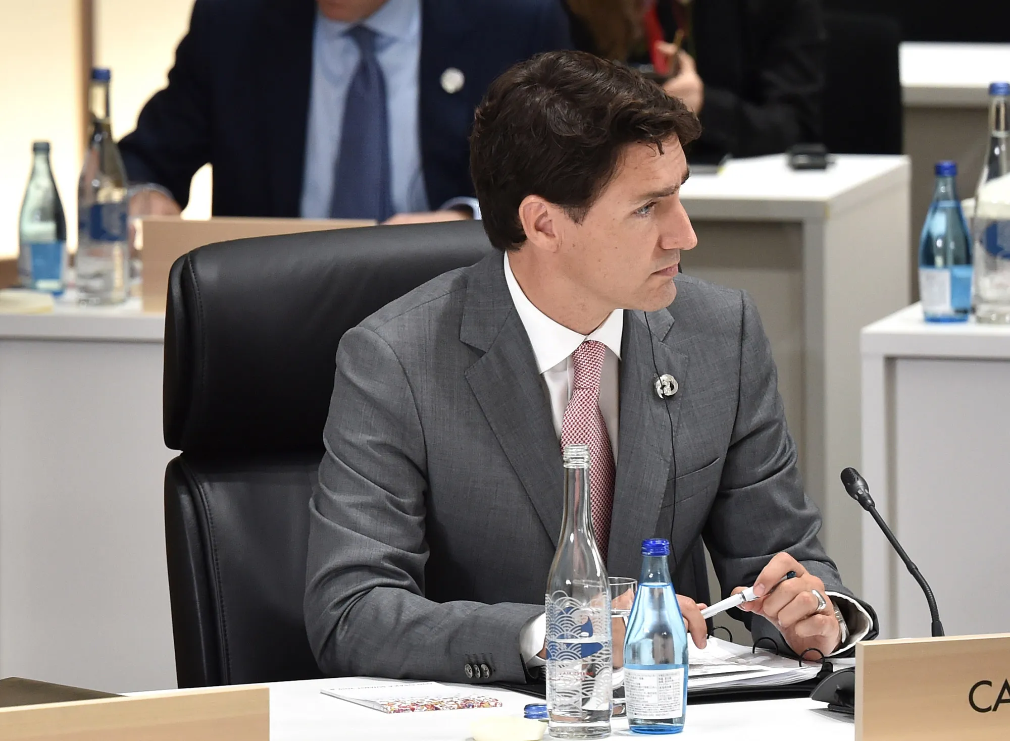 Justin Trudeau attends a session at the summit with Xi Jinping, June 29.