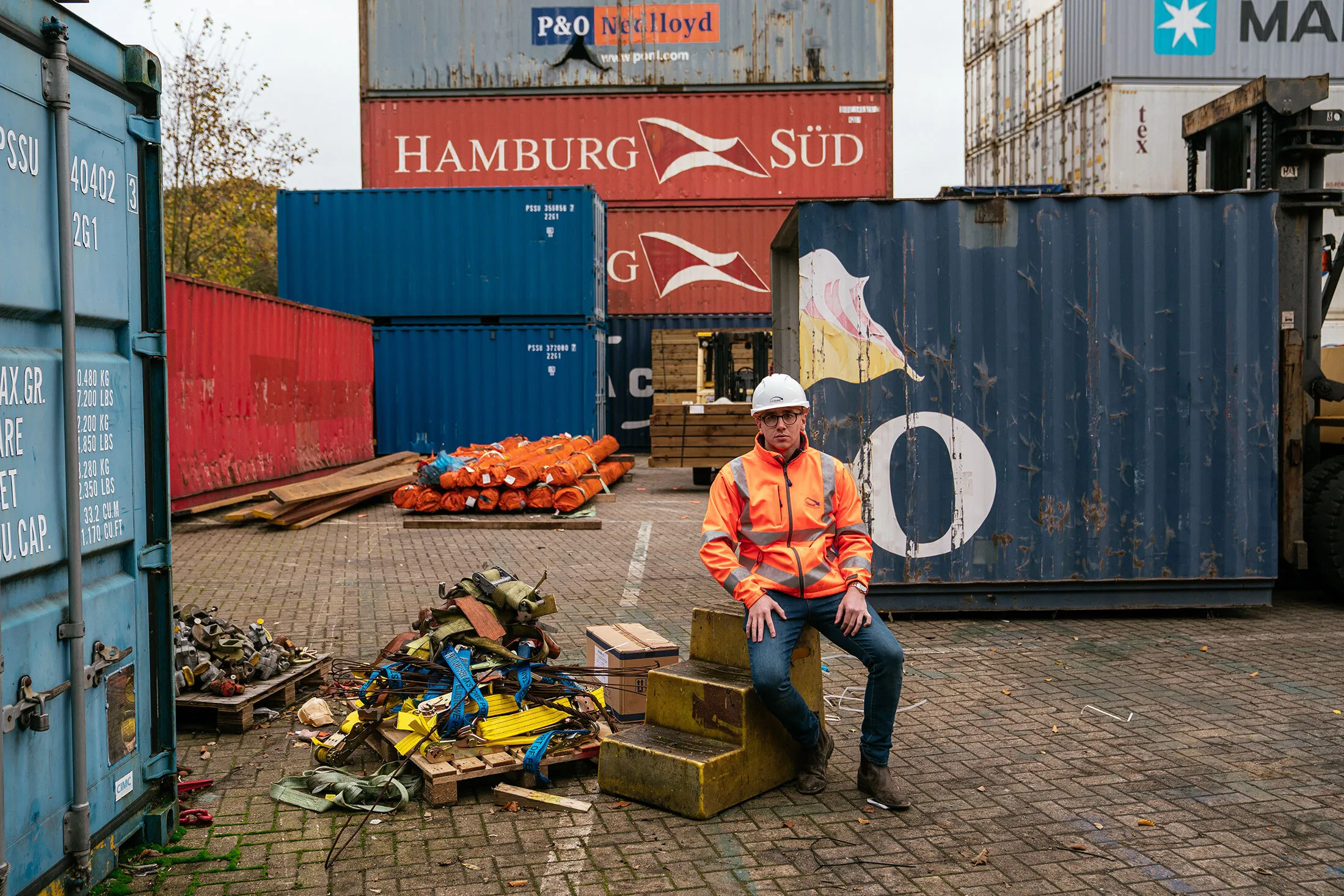 Jake Slinn at Pentalver reefer &amp; lashing yard near Felixstowe, U.K.