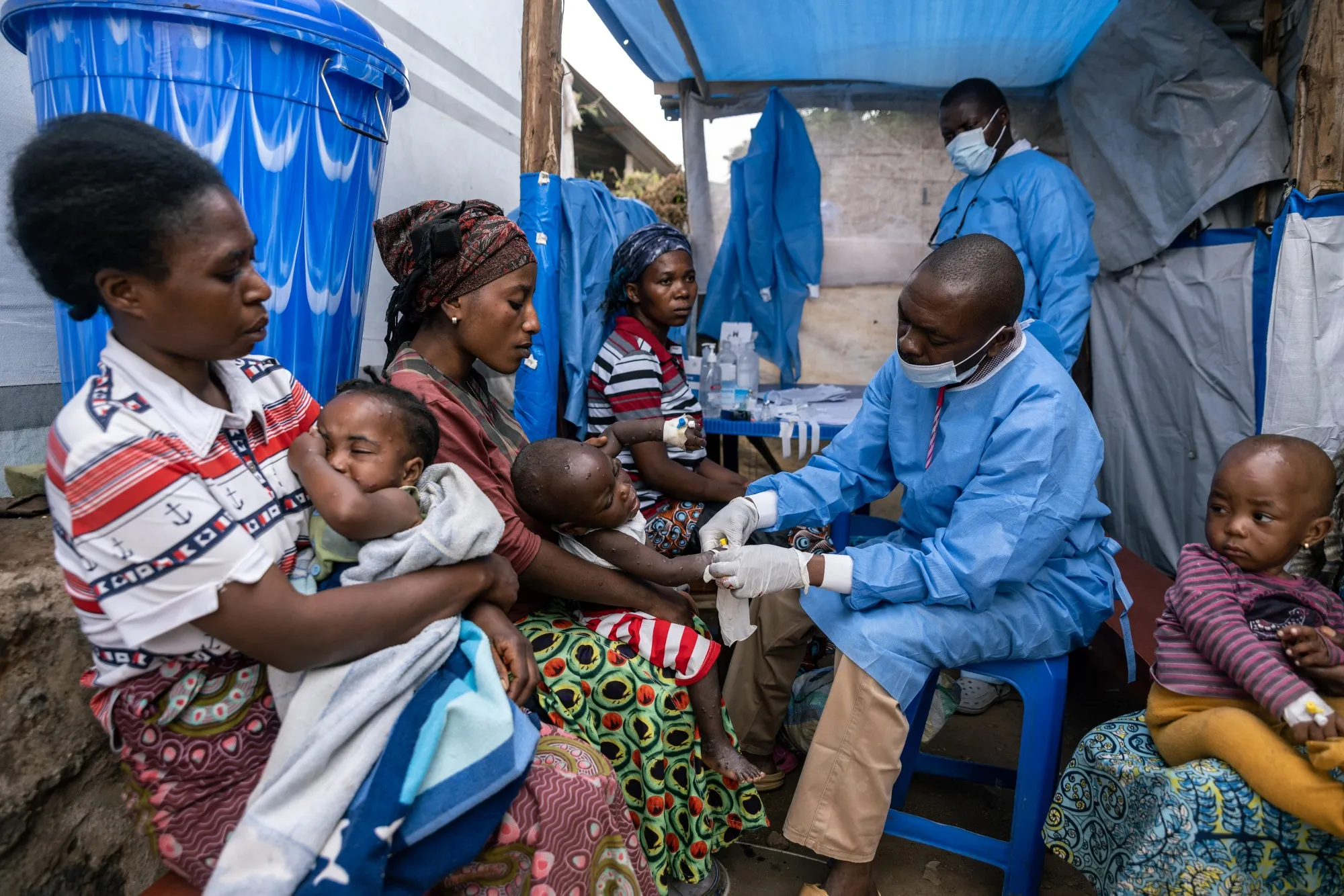 Patients receive daily injections to treat mpox at the Kavumu hospital in Kabare territory, Democratic Republic of Congo, on Sept. 3.