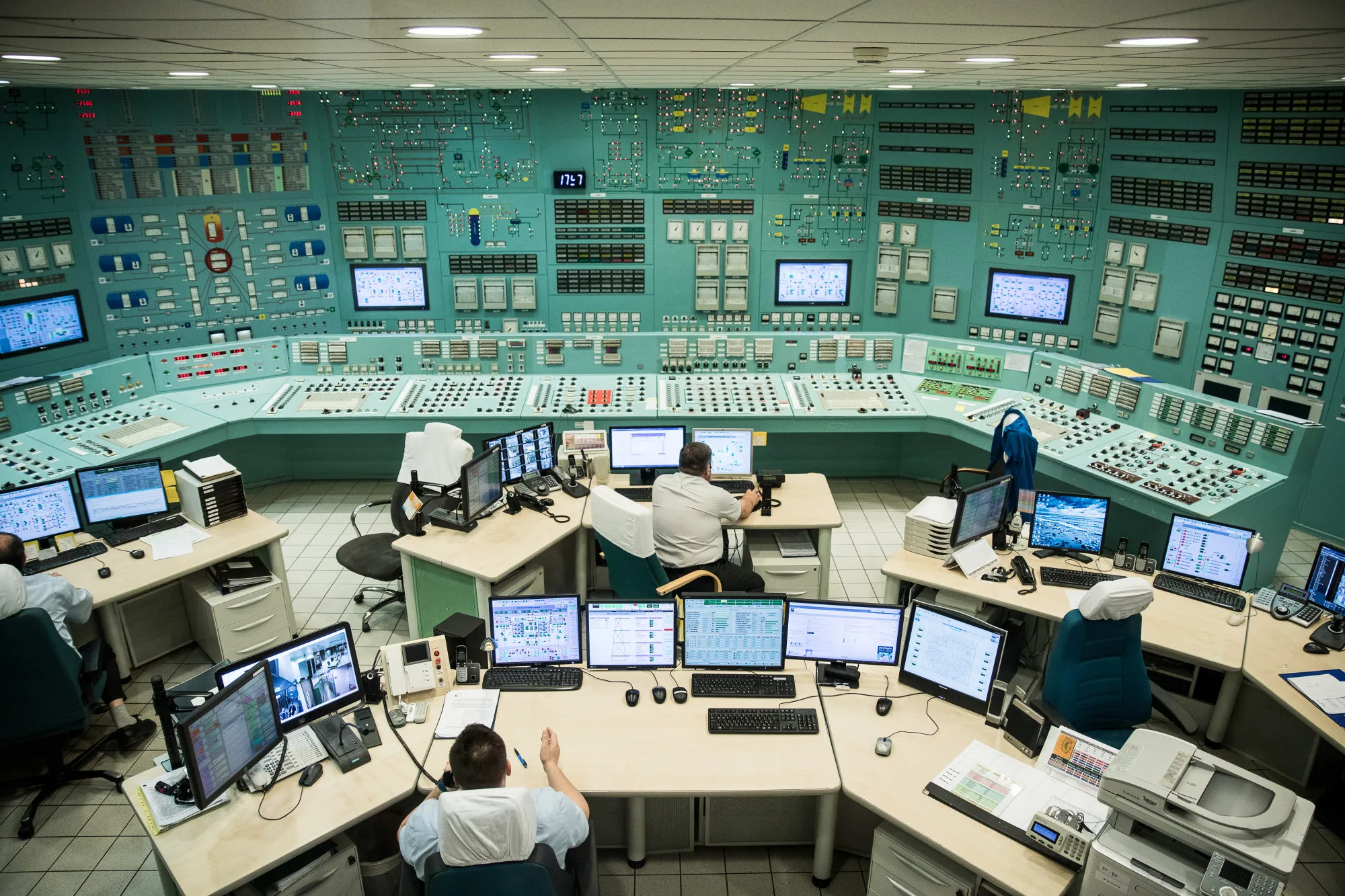 The control room of the Paks nuclear power plant in Paks, Hungary.