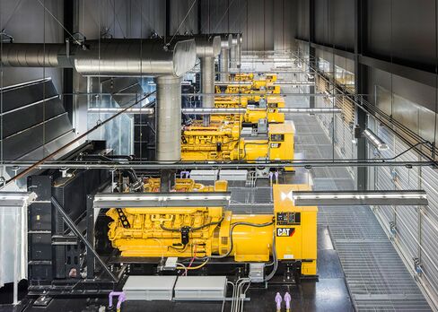 Standby power comes from 18 generators that can crank out 2.5 megawatts each