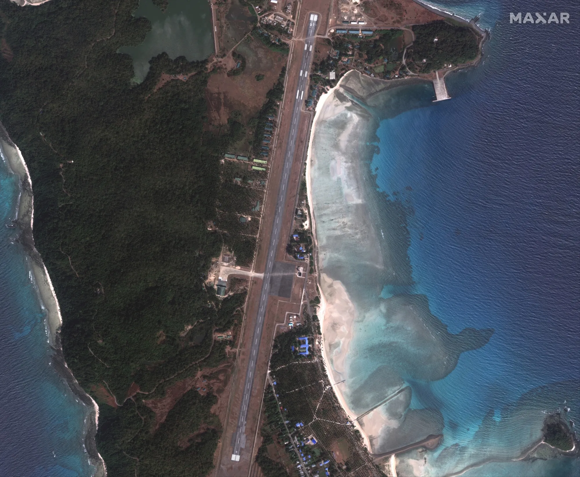 The airstrip on Great Coco Island, Myanmar.