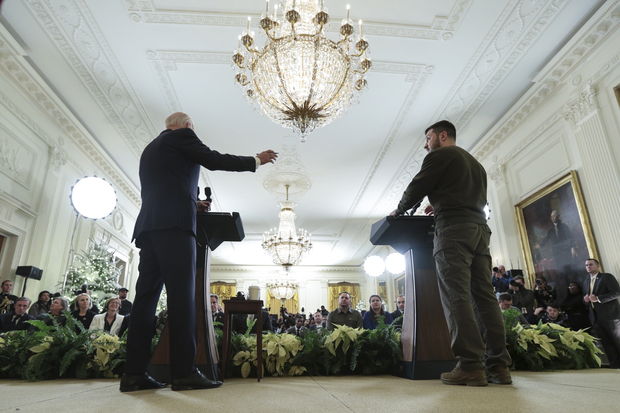 President Joe Biden with Volodymyr Zelenskiy at the White House.