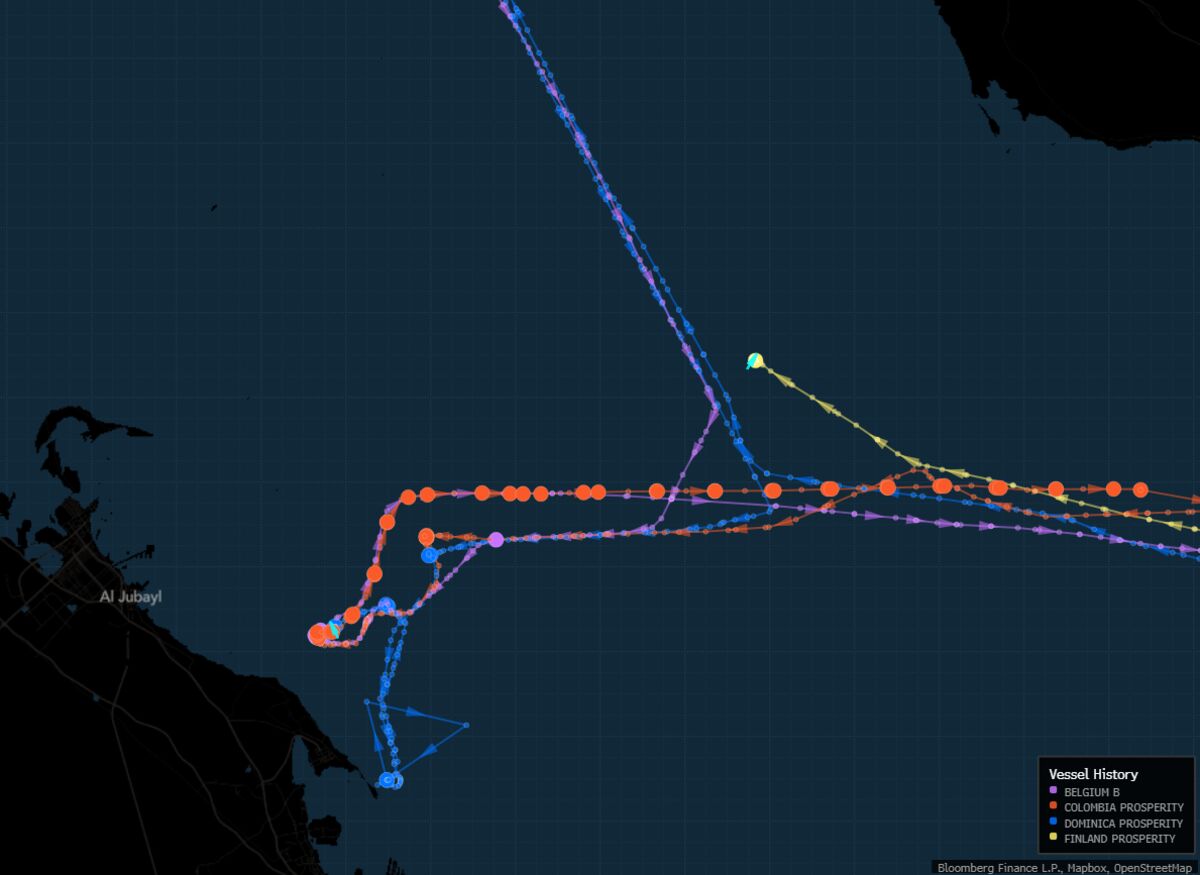 bloomberg.com - Alex Longley - Sinokor Oil Tankers Wait Near Saudi Arabia as Iran War Reignites