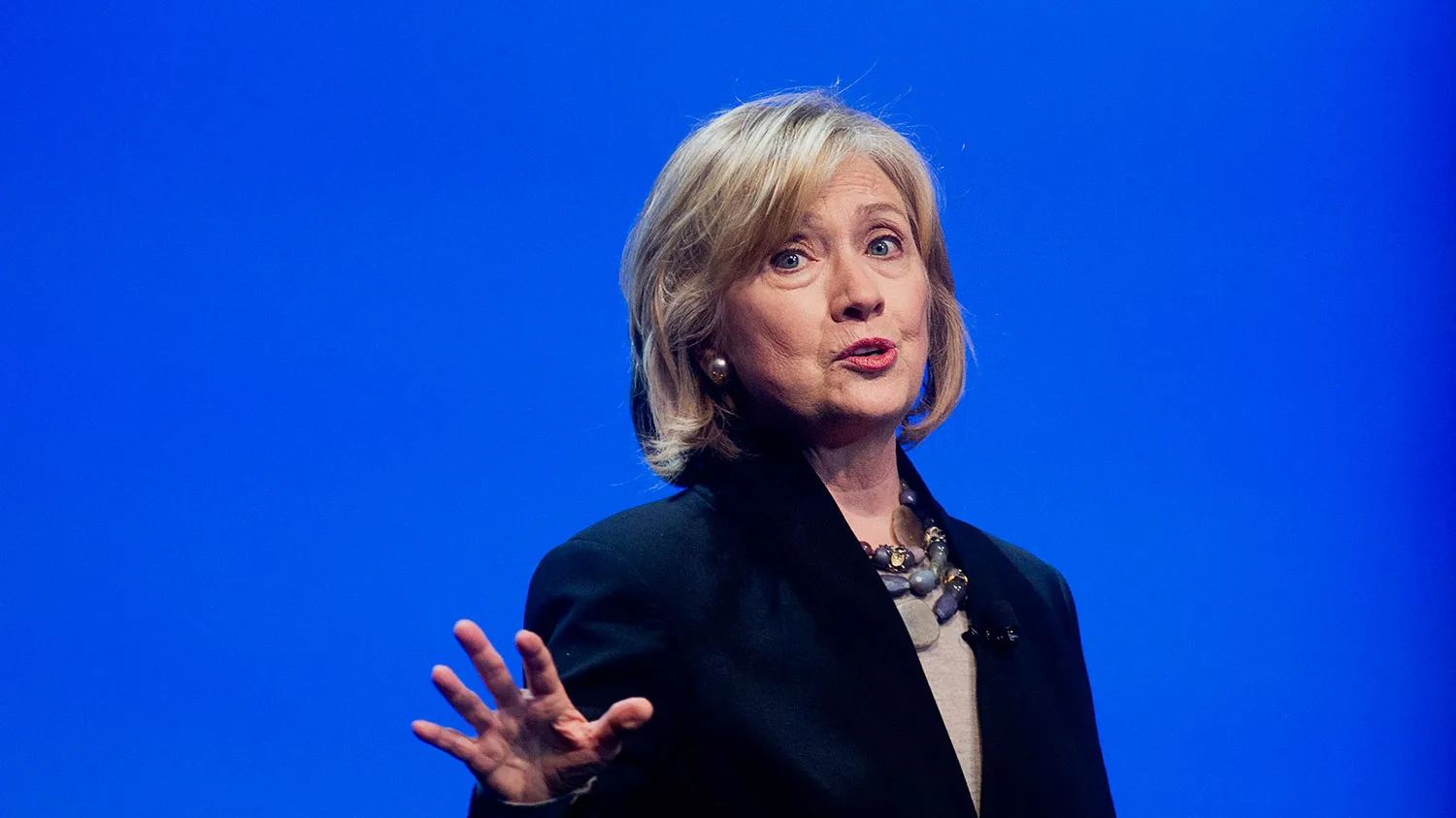 Hillary Clinton, former U.S. secretary of state, speaks during the DreamForce Conference in San Francisco, California, U.S., on Tuesday, Oct. 14, 2014.
