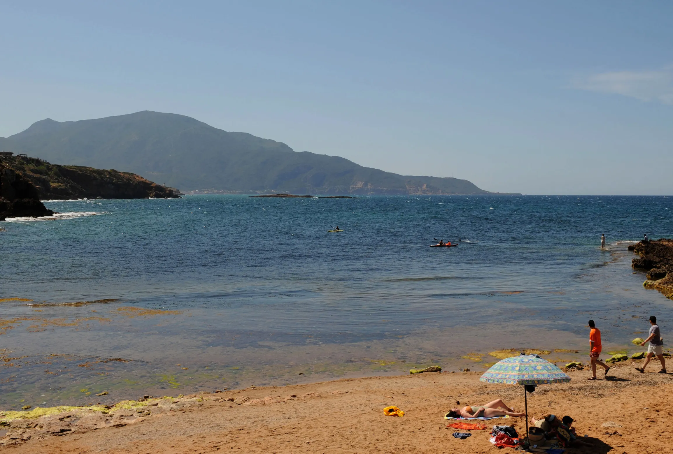 Tourists visit a beach in Tipaza.
