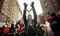 A man is wrapped in chains as people march in the National March Against Police Violence, which was organized by National Action Network, through the streets of Manhattan on December 13, 2014 in New York City.