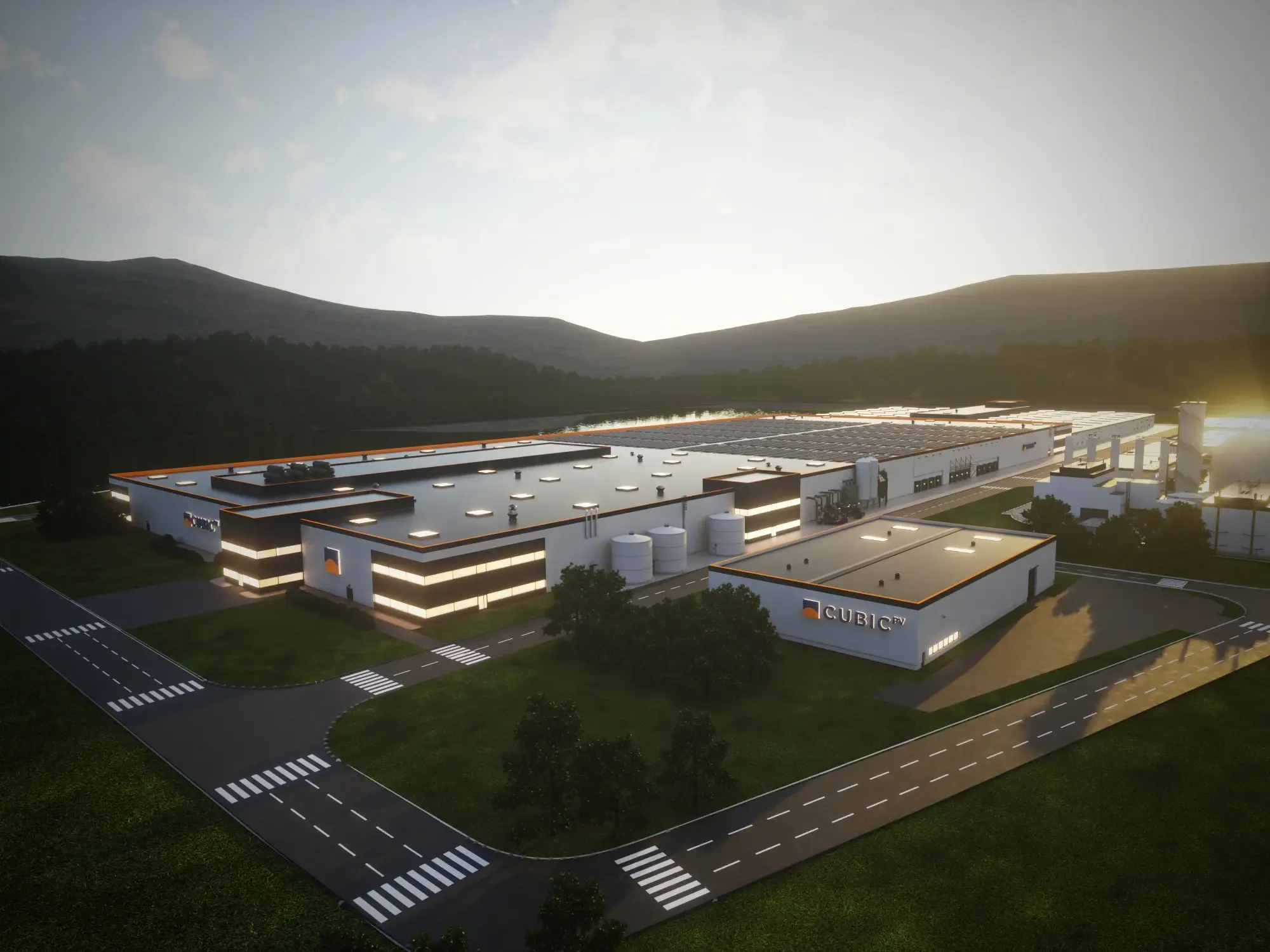 A rendering of the planned&nbsp;CubicPV factory.&nbsp;
