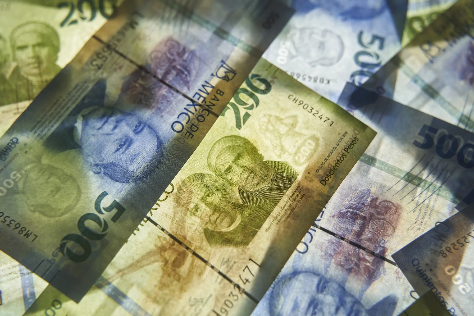 Mexican peso banknotes. The peso is the best-performing major currency in the world in 2023.&nbsp;