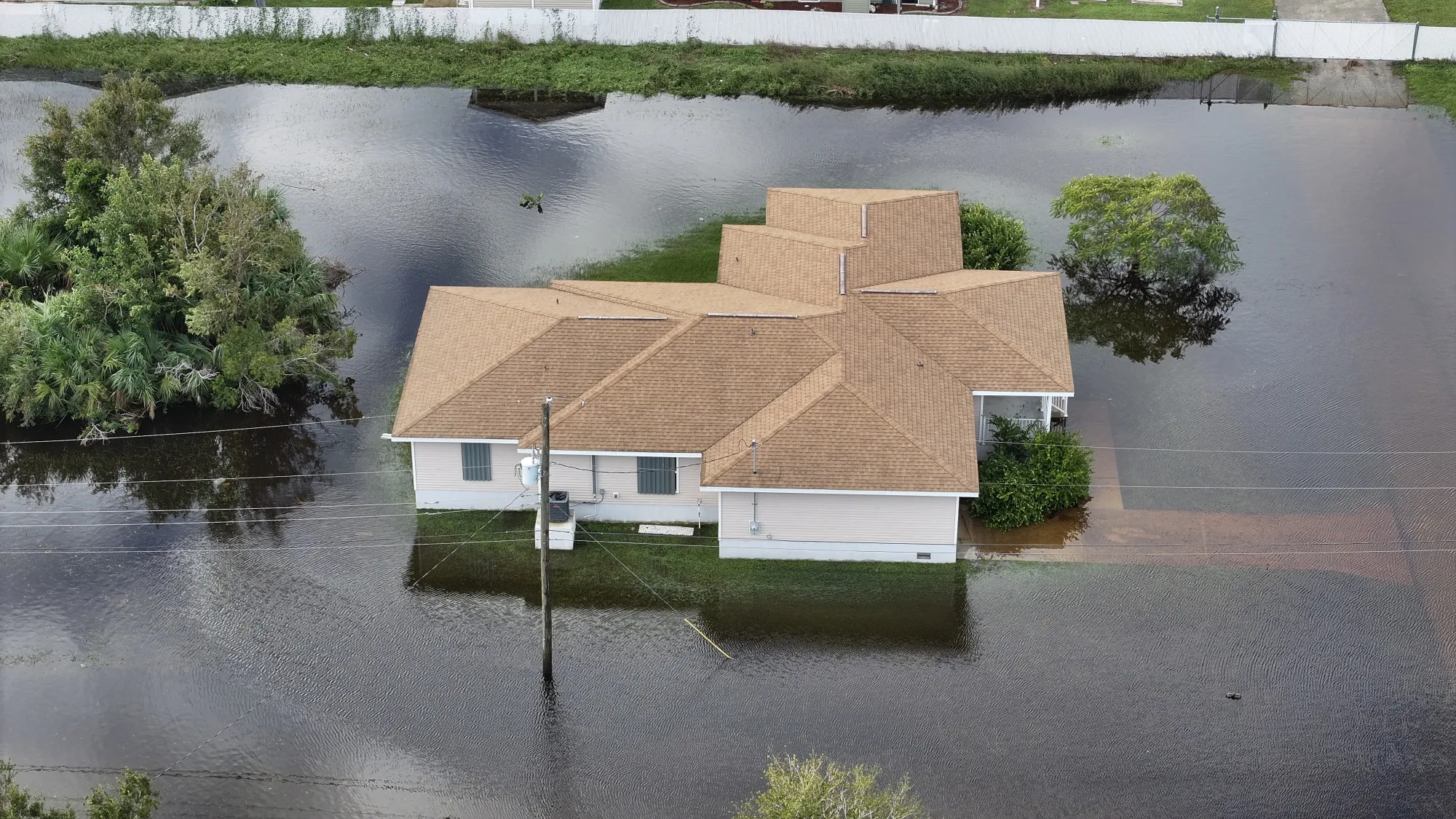 Floodwater in Punta Gorda, Florida, after Hurricane Milton.