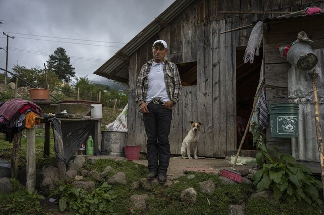 Álvaro Tepetla, former commissary, poses for a portrait in front of his house in Ejido Coatitila, Veracruz state, Mexico, on Wednesday, May. 11, 2022.