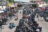 Bikers ride down Main Street on the annual Sturgis Motorcycle Rally in 2015.