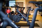 A Peloton stationary bike for sale at the company's showroom in Dedham, Massachusetts, U.S., on Wednesday, Feb. 3, 2021.