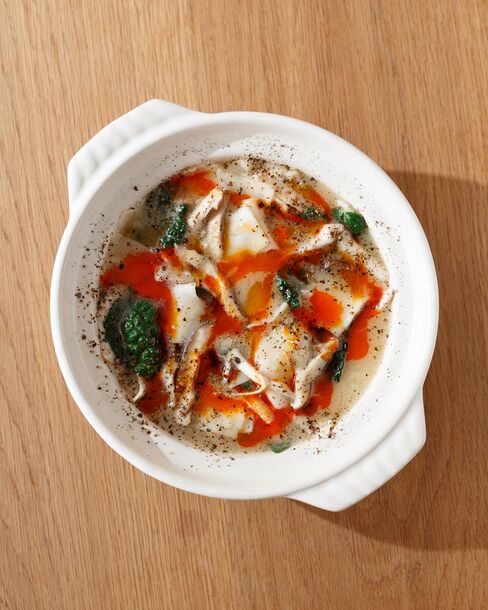 Nishi’s version of Korean su jae bi is listed on the menu as chicken and dumplings.