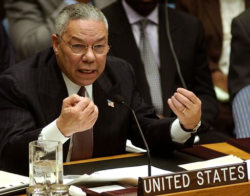 Colin Powell Says Iraq Blot Shows Leaders Must Stay Skeptical
