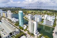 Miami Beach, Florida, aerial view, 6000 Indian Creek Condominium, Casablanca on the Ocean Hotel, Terra Beachside Villas, La Gorce Island, Allison Island, Biscayne Bay