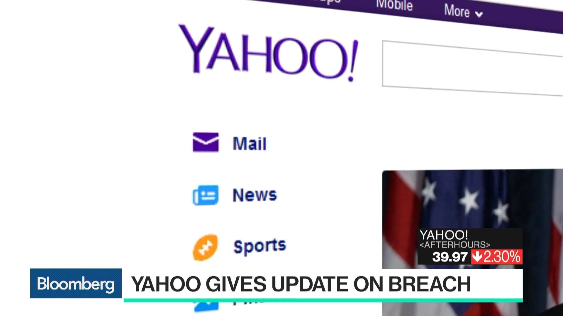 Watch Yahoo Discloses Second Major Security Breach - Bloomberg