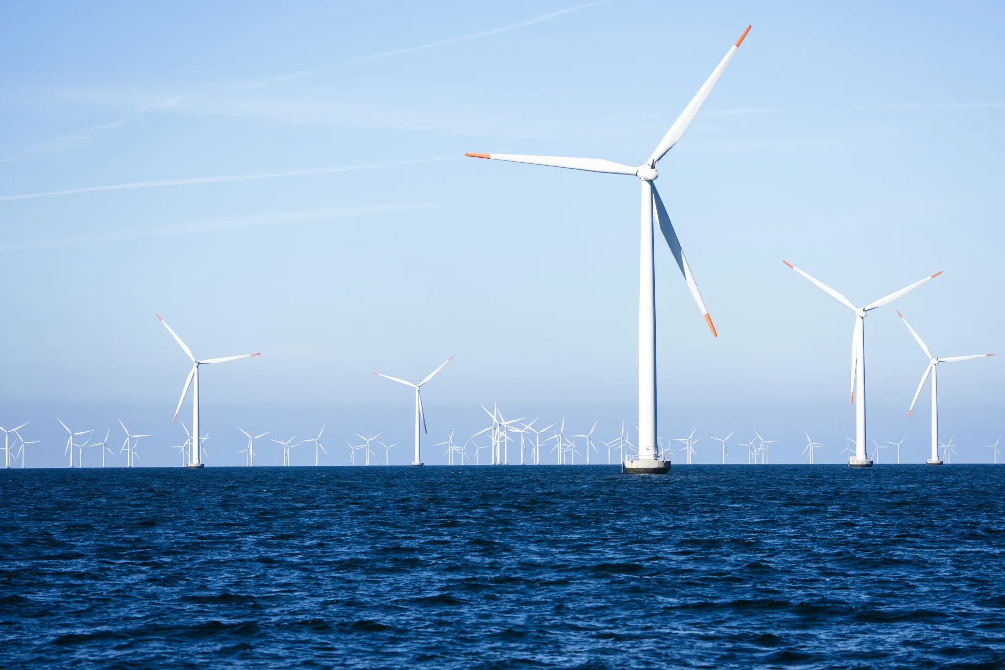 Windmills at an offshore wind farm constructed by&nbsp;Orsted in the Baltic Sea near Gedser, Denmark.&nbsp;