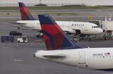 Delta aircraft at LaGuardia Airport, in New York.