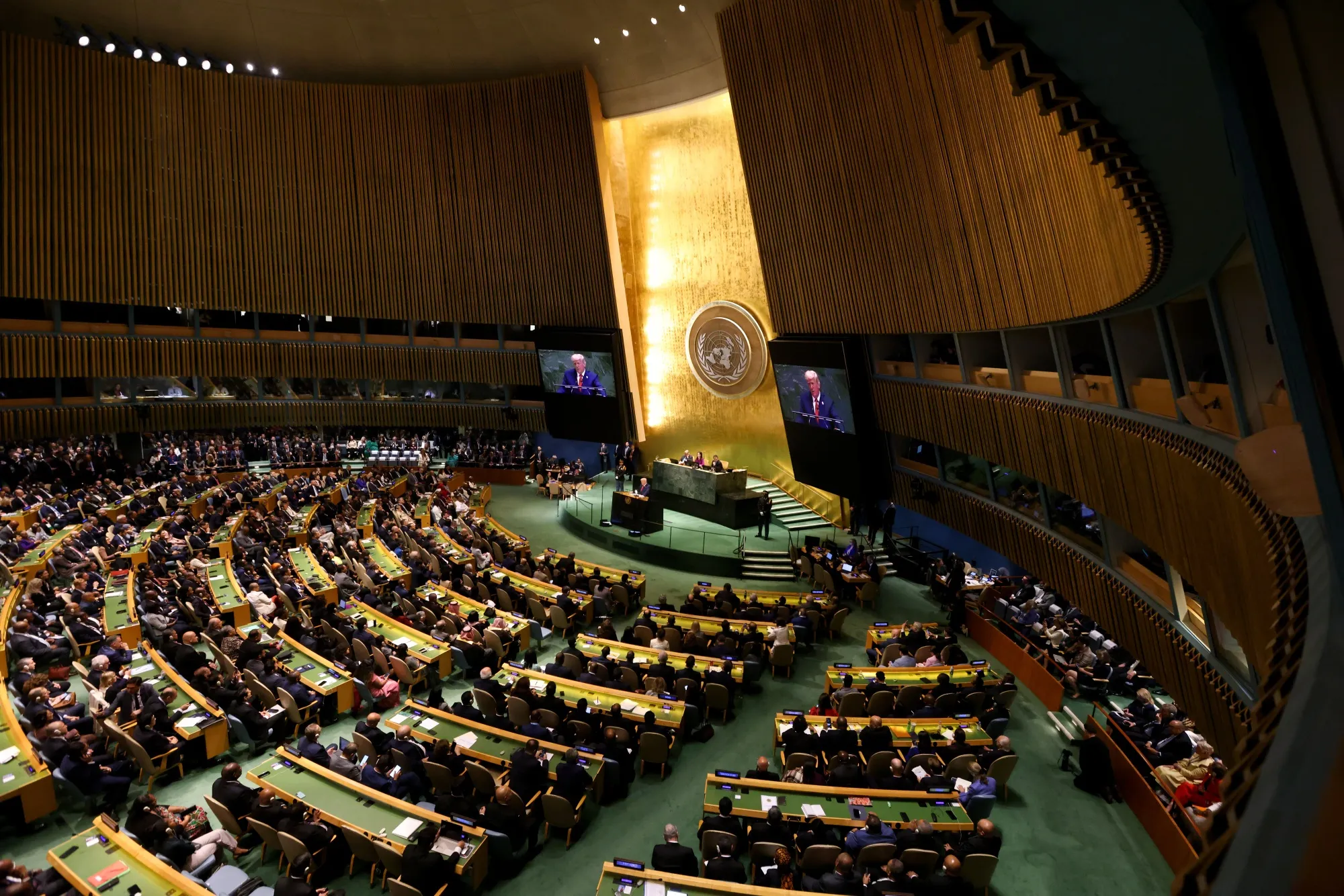 President Donald Trump during the UN General Assembly on Tuesday.