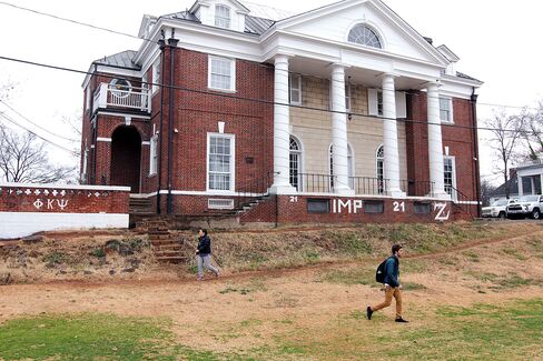 The Phi Kappa Psi fraternity house on the University of Virginia campus on Dec. 6, 2014, in Charlottesville, Va.