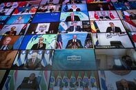 President Biden Participates In Virtual Leaders Summit On Climate