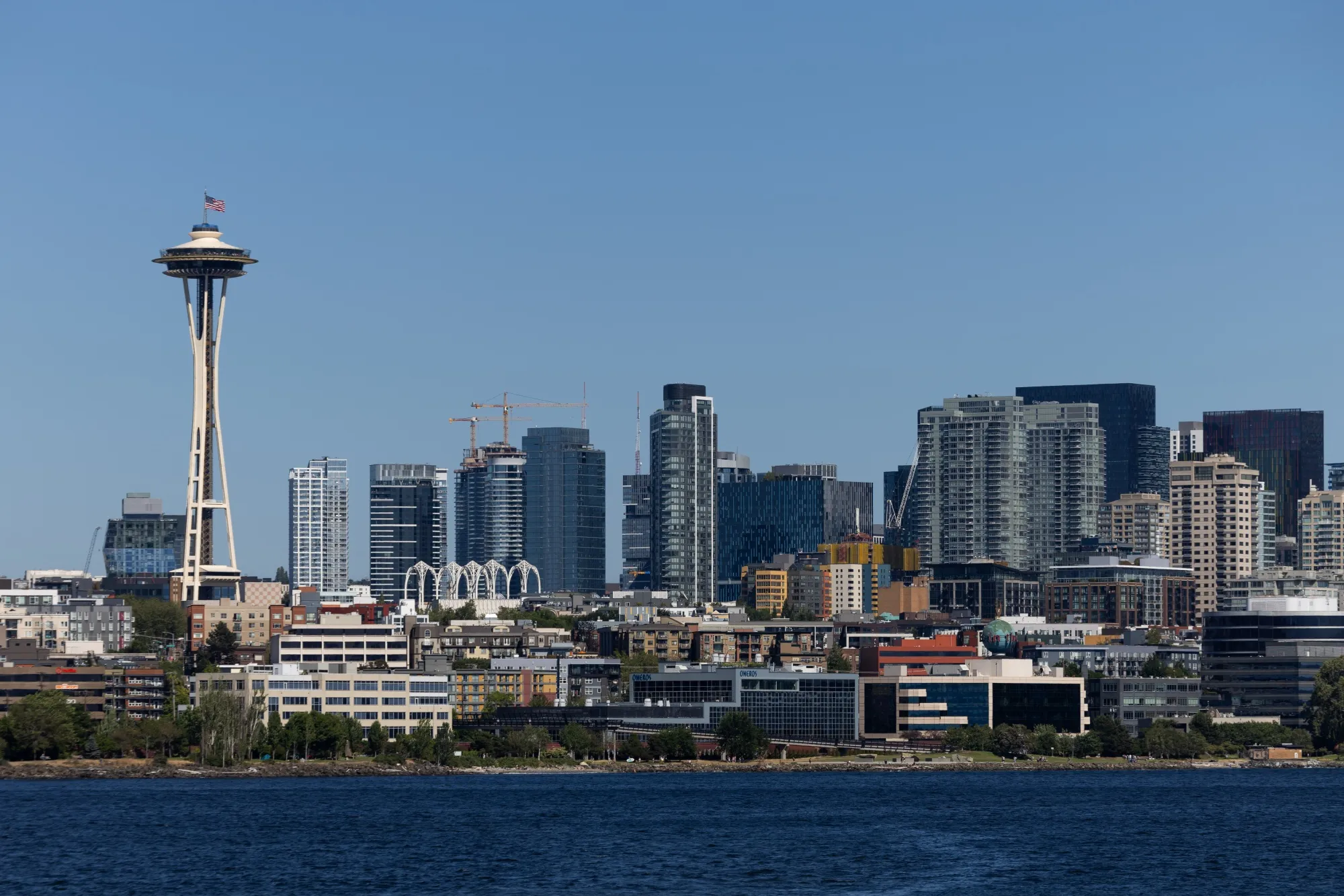 Seattle’s skyline, with the Space Needle on the left.