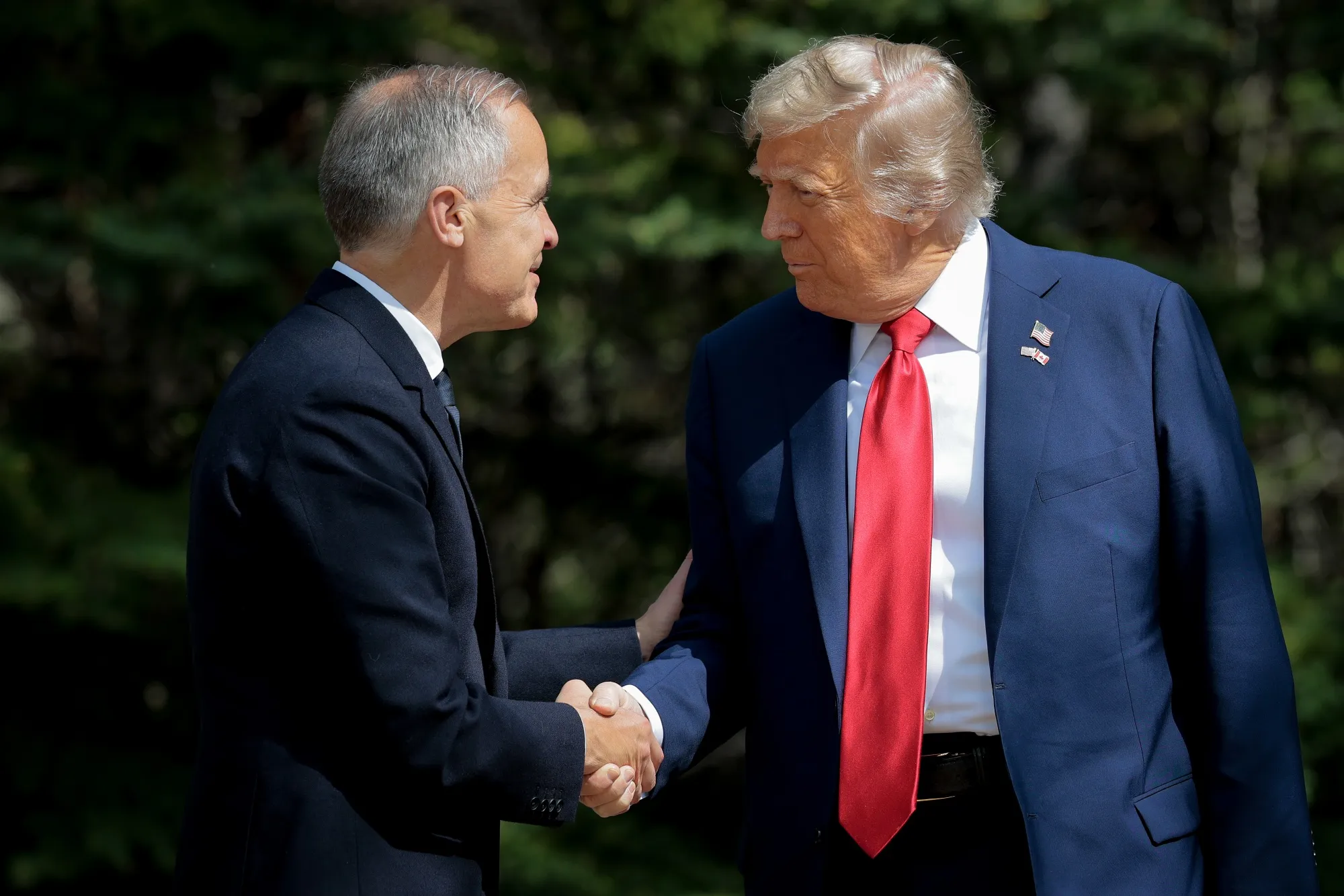Canadian Prime Minister Mark Carney and US President Donald Trump.