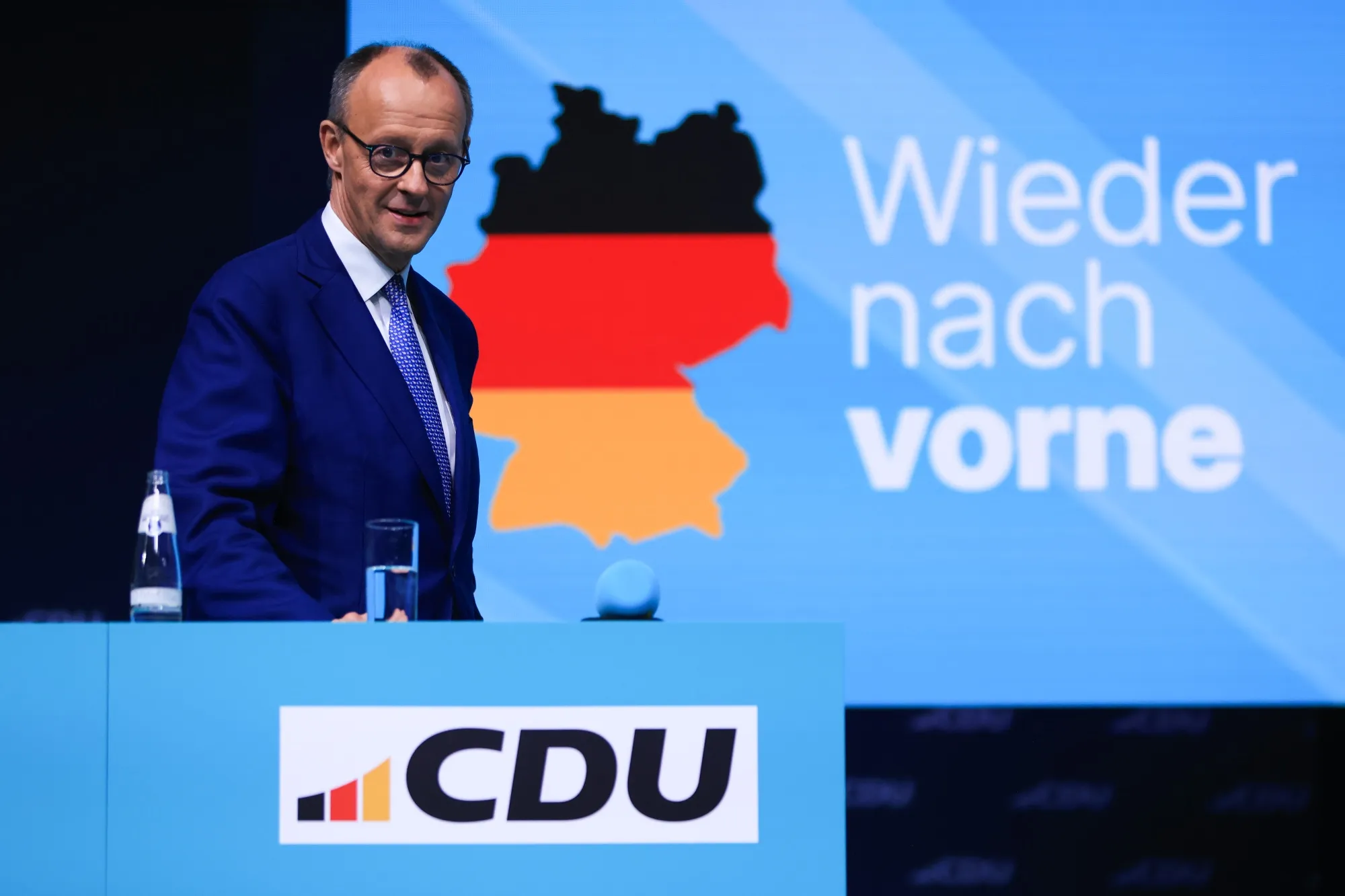 Friedrich Merz at the CDU party’s convention in Berlin on Feb. 3.