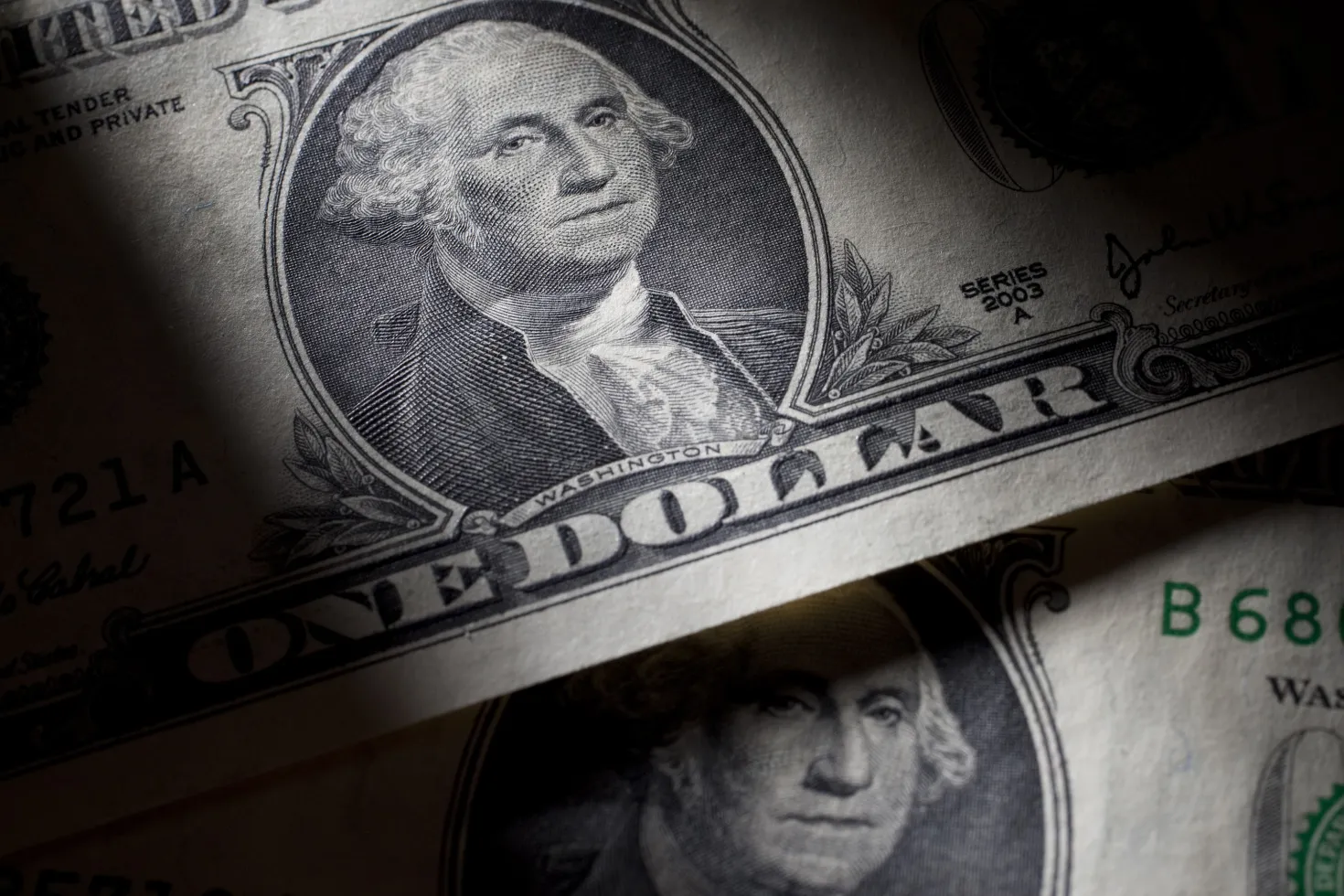 George Washington is displayed on a U.S. dollar bill