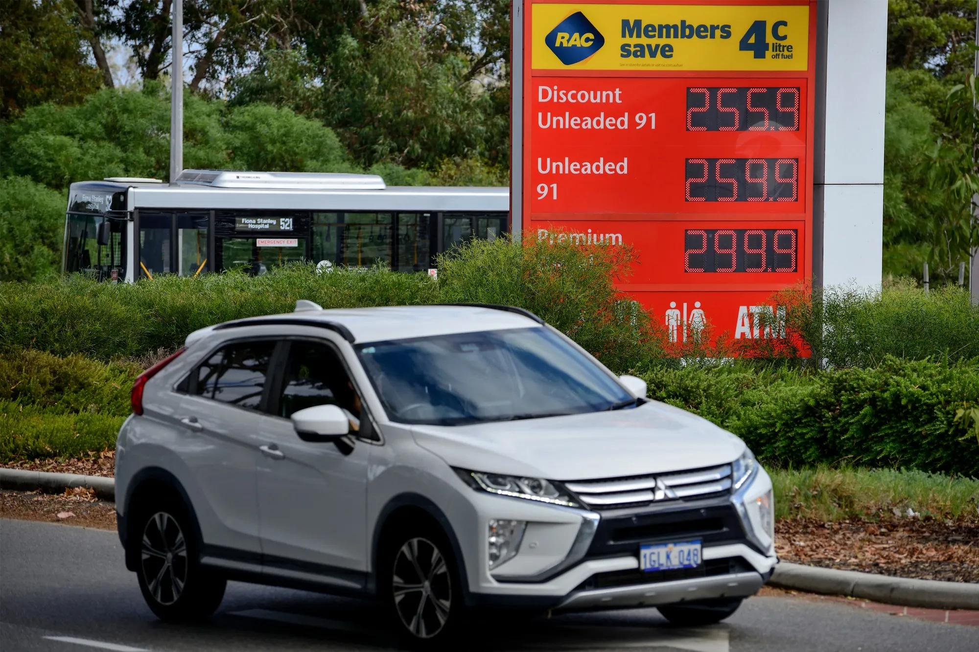 A petrol station in Perth on March 23.