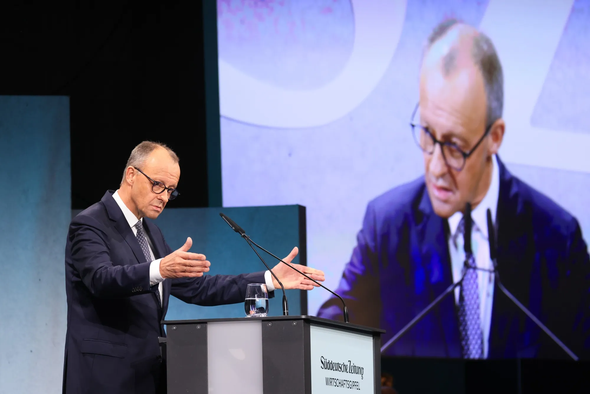 Friedrich Merz at the Sueddeutsche Zeitung Economic Summit in Berlin, on Nov. 17.