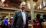 Assembly Speaker Sheldon Silver walks on the floor in the Assembly Chamber at the start of the 2015 legislative session at the state Capitol in Albany, New York on Jan. 7, 2015.
