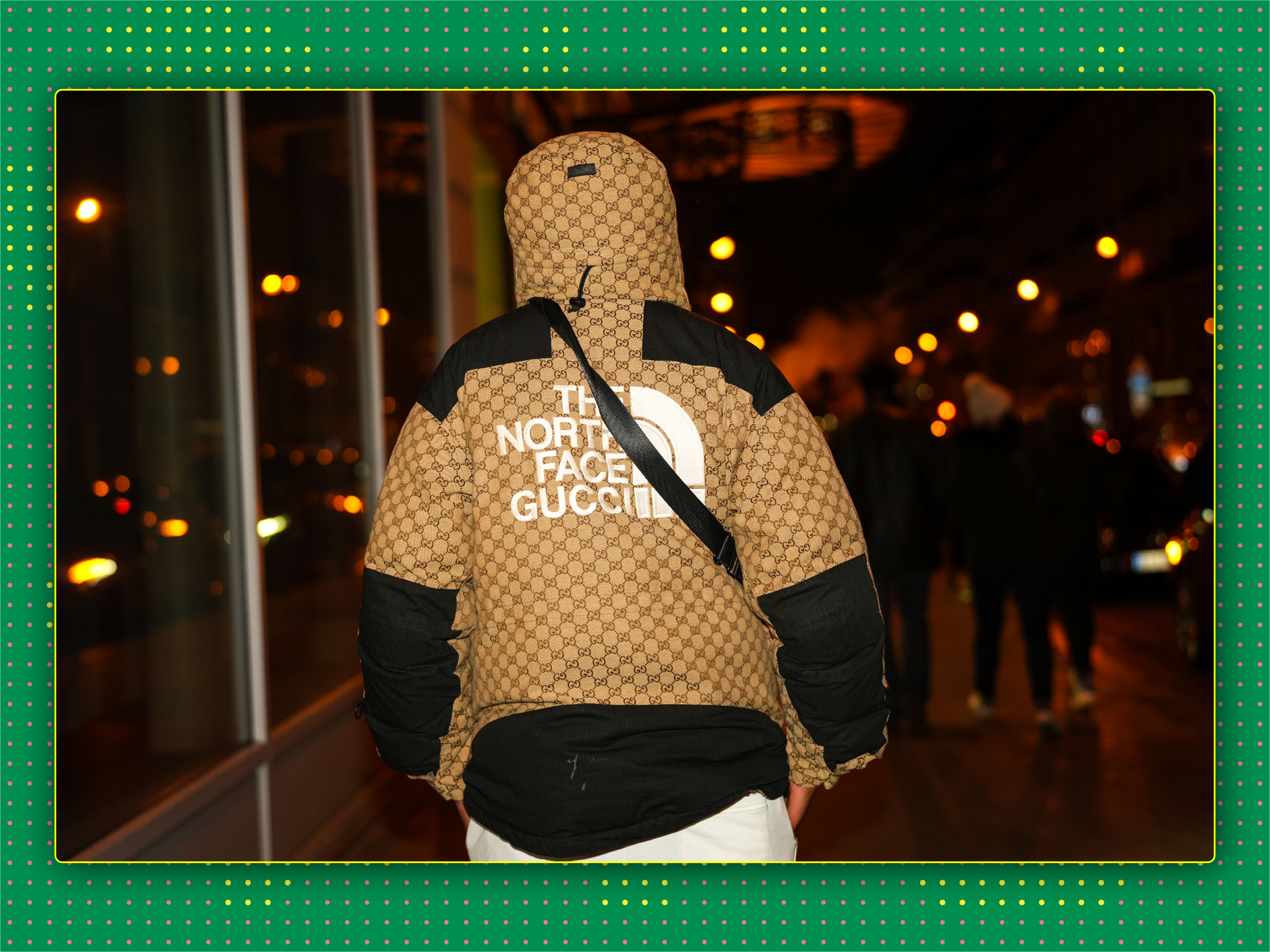 A jacket, part of a collaboration between Gucci and the North Face.