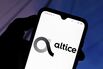 In this photo illustration the Altice USA logo seen