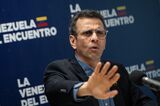 Presidential Candidate Henrique Capriles Holds First Press Conference Since Appointment