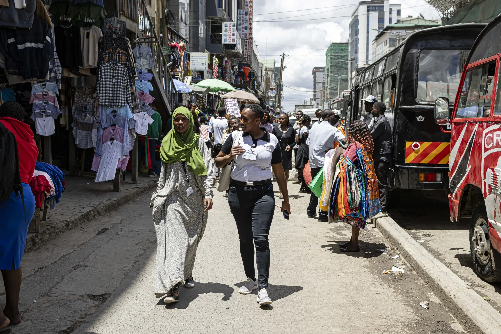 Tax agents go door-to-door in the Eastleigh district of Nairobi, Kenya, on Oct. 19.