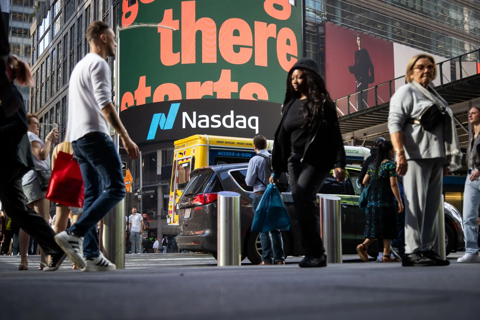 The Nasdaq MarketSite in New York, on Nov. 6.