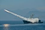 Taiwanese navy launches a missile from a frigate during the annual Han Kuang Drill, in July.