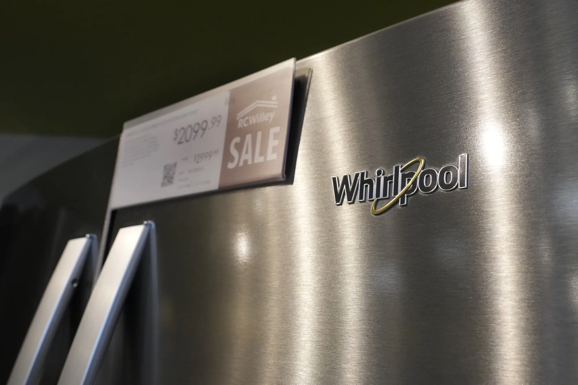 A Whirlpool refrigerator at a RC Willey Home Furnishings store in Orem, Utah.