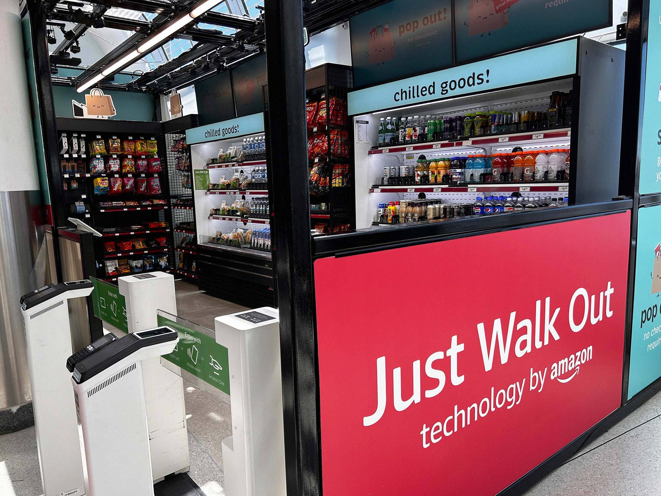 A&nbsp;kiosk at Charlotte International Airport using Just Walk Out technology.