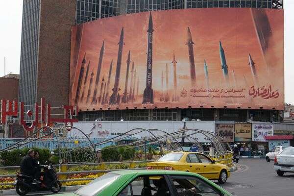 Missiles On a Tehran Banner