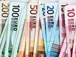 euro banknotes in a row