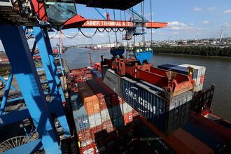 Hapag Lloyd AG At Hamburg Port As Container Shipping Peaks